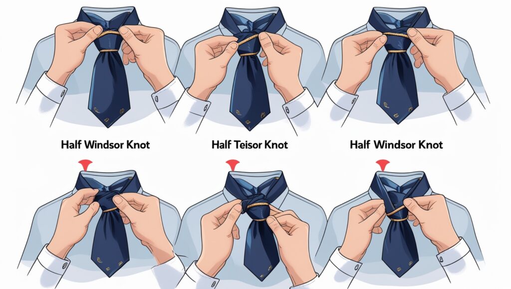 How to tie a tie [Aninexus] The Half Windsor Knot